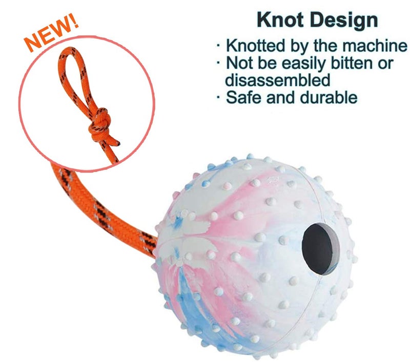 Nevperish 2 Pack Dog Ball, K9 Ball on Rope for Reward, Fetch, Play (7cm) - Image 2